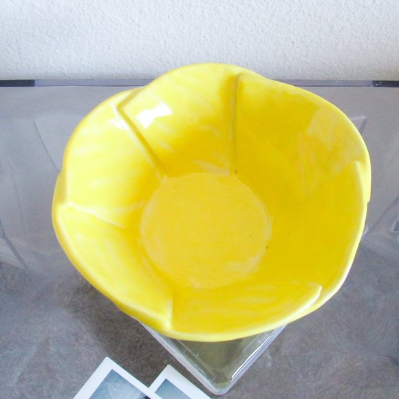 Sunny Yellow Handmade Ceramic Bowl Decorative Bowl Stylish Decor Retro Vintage - Picture 6 of 10